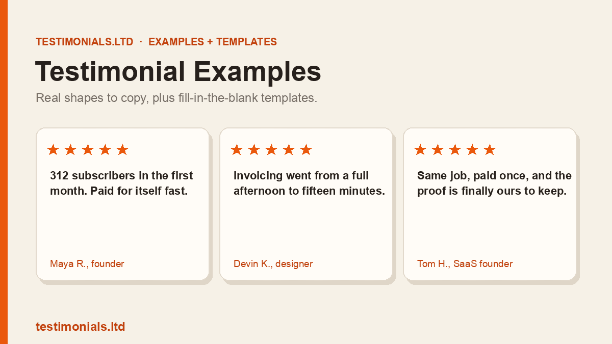 Testimonial Examples: 12 That Convert (Plus Templates)